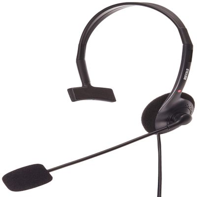 Buffalo BSHSHCM105BK Single Ear Headband Headset, 4-Pole