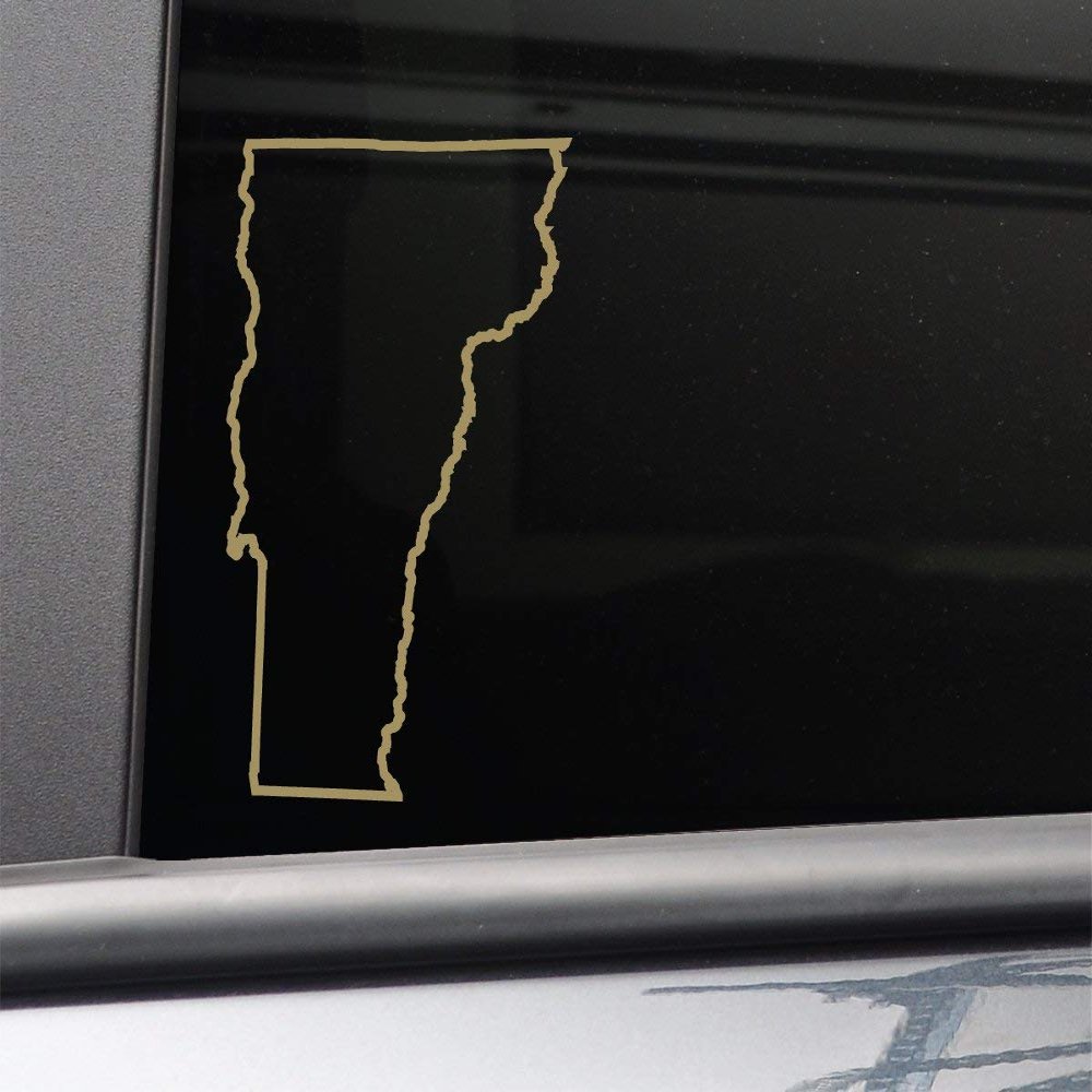 Nashville Decals Vermont Vinyl Decal Laptop Car Truck Bumper Window Sticker, 6.5" x 4", Metallic Gold Matte