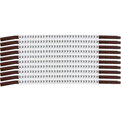 Brady SCN15-3, ClipSleeve 3 Wire Marker, Black on White, 10 Packs of 10 pcs