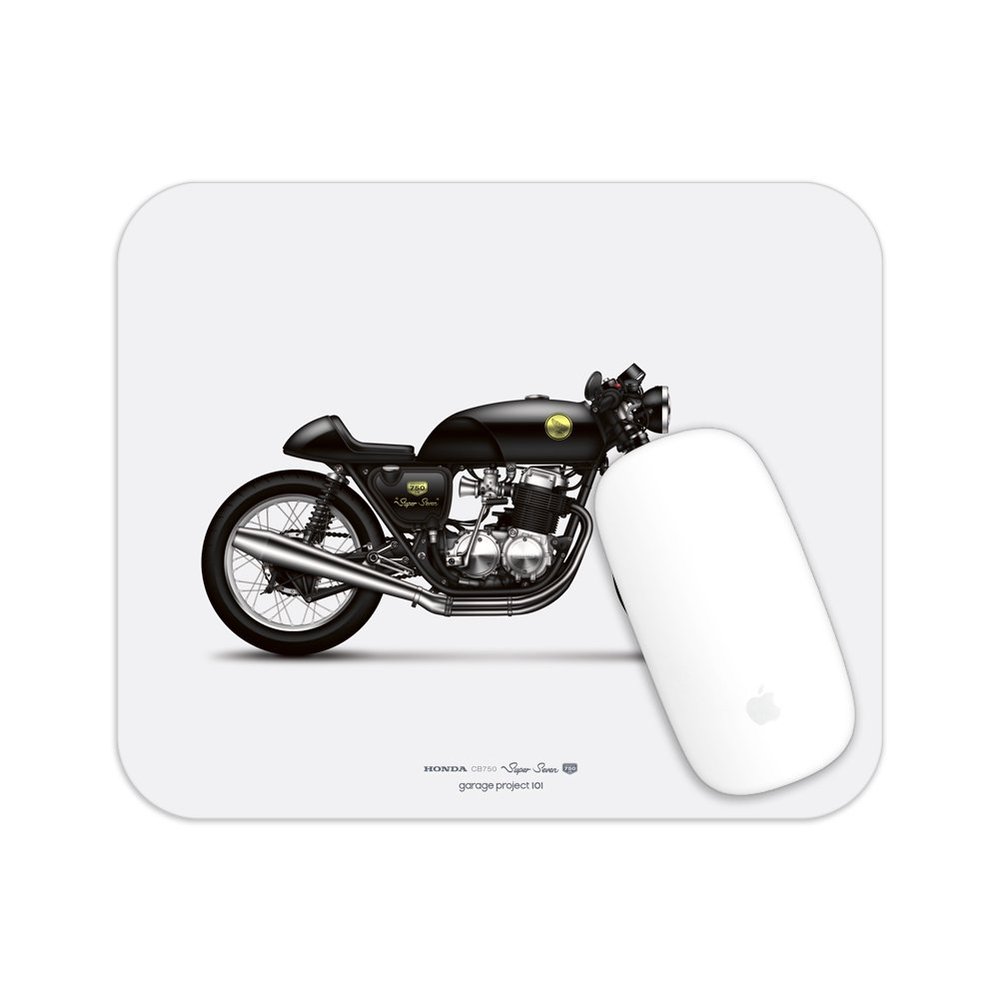 GarageProject101 CB750 Cafe Racer Motorcycle Illustration Mouse Pad