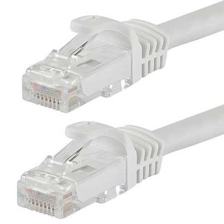 Ethernet Cable, Cat 6, White, 0.5 ft.