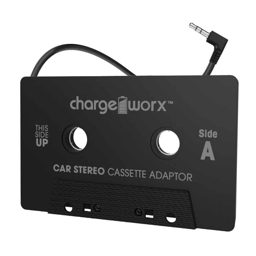 CHARGEWORX Cassette Aux Adapter for Car Stereo, Wired Tape Deck Converter with 3.5mm AUX Cable, Universal Cassette Adapter for iPhone, Android, MP3 Players & Vintage Car Radios