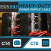 IronBox Electric - Heavy-Duty C14 to C19 Power Cord, 15A, 250V, 14/3 SJT - IEC60320 PC Cable for Computer Extensions, Monitor, PSU - C14 Male to C19 Female Connector Power Cable - (Blue 5 Foot) view 2