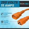 IronBox Electric - Heavy-Duty C14 to C19 Power Cord, 15A, 250V, 14/3 SJT - IEC60320 PC Cable for Computer Extensions, Monitor, PSU - C14 Male to C19 Female Connector Power Cable - (Blue 5 Foot) view 3