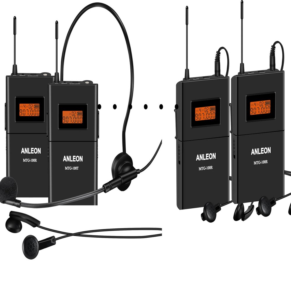 Anleon mtg-100 902mhz-927mhz Tour Guide Wireless System Church System (1 Transmitter and 20 Receivers)