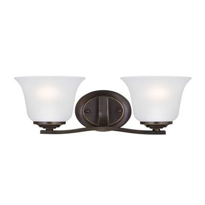 Generation Lighting 4439002EN3-782 Transitional Two Light Wall/Bath from Emmons Collection in Bronze/Dark Finish,