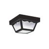 Generation Lighting 7569EN3-32 Ceiling Outdoor Flush Mount, 2-Light LED 19 Total Watts, Black Polypropylene, Clear, 5.50x10.25x10.25 view 1