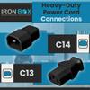 IronBox Electric - Heavy-Duty C14 to C13 Power Cord, 15A, 250V, 14/3 AWG Computer Extension Cable - PDU Power Cables for PC Adapter, Server Rack Cord, Monitor Cable Extender (Red 5 Foot) view 2