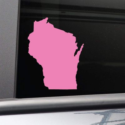 Nashville Decals Wisconsin Vinyl Decal Laptop Car Truck Bumper Window Sticker, 5.5" x 5.25", Pink