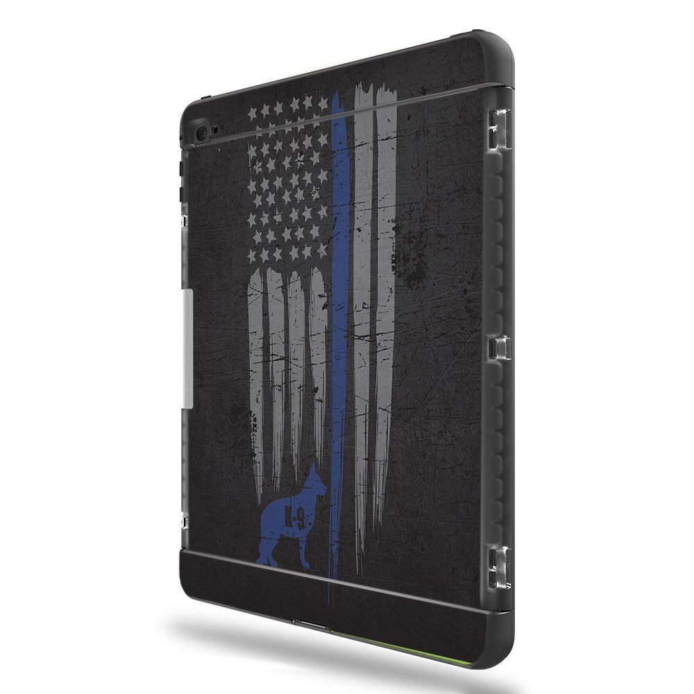 MightySkins Skin Compatible with LifeProof Apple iPad Pro 9.7" - Thin Blue Line K9 | Protective, Durable, and Unique Vinyl wrap Cover | Easy to Apply, Remove, and Change Styles | Made in The USA