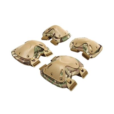 HWZ Pack of 4 Tactical Combat Knee & Elbow Protective Pads Guard Black or CP Camouflage (CP Camouflage)