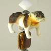 Sweet Patchwork Bull Dog with Brown and White Glass Ceiling Fan Pull Chain view 1