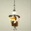 Sweet Patchwork Bull Dog with Brown and White Glass Ceiling Fan Pull Chain view 3