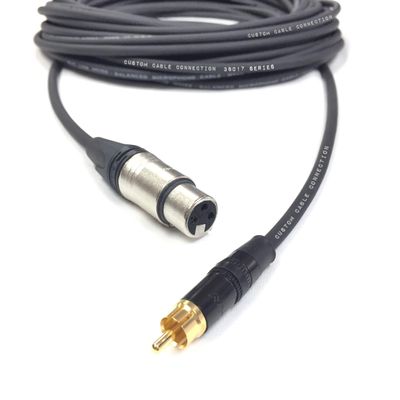 12 Foot Pro Audio Neutrik XLR Female to Neutrik RCA Male Cable by Custom Cable Connection