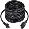 Amazon Basics Extension Cord, 25 Ft, 3 Prong Outlet Extender, Indoor Power Cord, 13 Amps, 125V, Black view 2