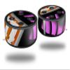 Skin Wrap Decal Set 2 Pack for Amazon Echo Dot 2 - Black Waves Orange Hot Pink (2nd Generation ONLY - Echo NOT Included) view 1