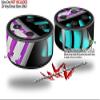 Skin Wrap Decal Set 2 Pack for Amazon Echo Dot 2 - Black Waves Neon Teal Hot Pink (2nd Generation ONLY - Echo NOT Included) view 2