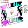 Skin Wrap Decal Set 2 Pack for Amazon Echo Dot 2 - Black Waves Neon Teal Hot Pink (2nd Generation ONLY - Echo NOT Included) view 3