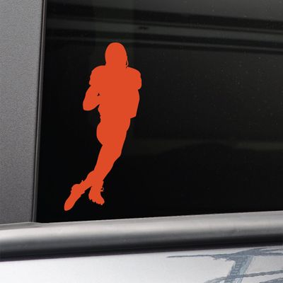 Nashville Decals Football Player Vinyl Decal Laptop Car Truck Bumper Window Sticker, 6.5" x 3.5", Orange