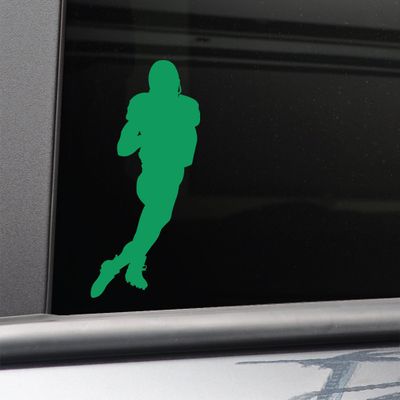 Nashville Decals Football Player Vinyl Decal Laptop Car Truck Bumper Window Sticker, 6.5" x 3.5", Green