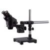 AmScope 7X-45X Black Stereo Zoom Microscope with Single Arm Boom Stand view 1