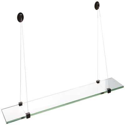 Spancraft Glass CR-4.75x36-Black Crane Glass Shelf, Black, 4.75" x 36"