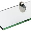 Spancraft Glass P-4.75x30-Brushed Steel Peacock Glass Shelf, Brushed Steel, 4.75" x 30" view 2