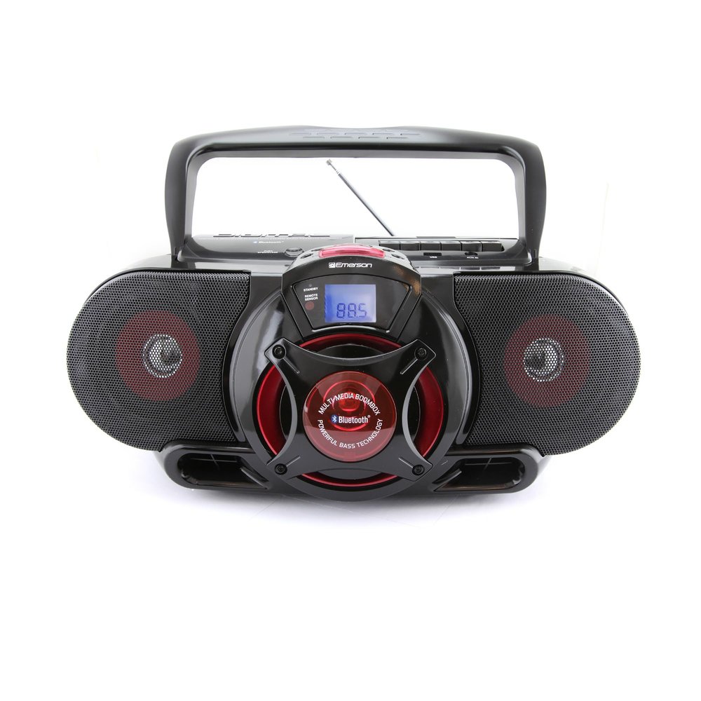 Emerson EPB-3002 Portable Bluetooth, MP3/CD AM/FM Stereo Radio Cassette Player/Recorder with Subwoofer and USB Input Boombox