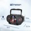 Emerson EPB-3002 Portable Bluetooth, MP3/CD AM/FM Stereo Radio Cassette Player/Recorder with Subwoofer and USB Input Boombox view 4