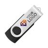 Custom Printed Black Swivel USB Flash Drive with Silver Metal Cover - 25 PCs (512MB) view 1