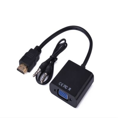 1080P HDMI Male to VGA Female Video HDTV Converter Adapter With Audio Cable (Black)