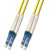 17 Meter Singlemode Duplex Fiber Optic Cable (9/125) - LC to LC - Yellow view 1