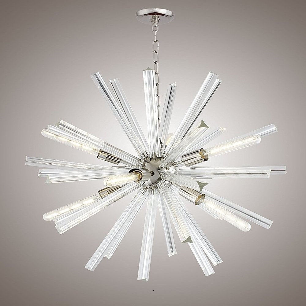 29" Inch Crystal Bar Ceiling Pendant Fixtures Chandelier Sputnik Axis (Clear Glass) (Clear Glass 29")