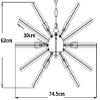 29" Inch Crystal Bar Ceiling Pendant Fixtures Chandelier Sputnik Axis (Clear Glass) (Clear Glass 29") view 3
