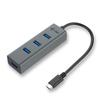 i-tec USB-C Metal 4-Port HUB 1x USB-C 4X USB 3.0 Port for Windows MacOS Linux Android Thunderbolt 3 Compatible view 1