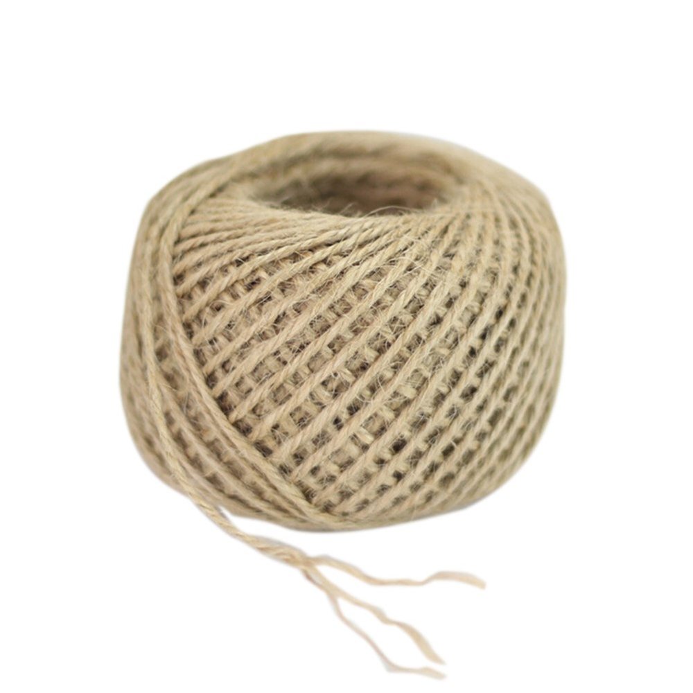 CosCosX 197 Feet Hessian Burlap Rope Natural Jute Twine Packing Materials Natural Jute Twine for Arts and Crafts and Gardening Applications,Primary Color