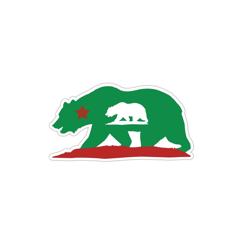 California State Flag Bear Classic Design ((Reflective)) 3M Vinyl Decal Bumper Sticker 4x6 inches