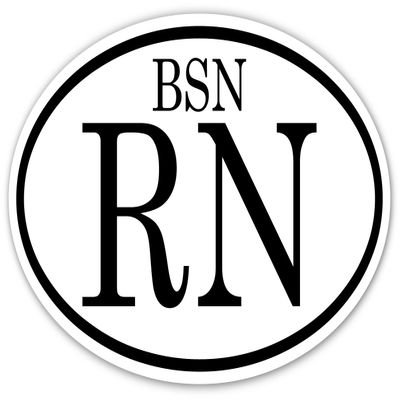 BSN RN Registered Nurse Euro 3M Vinyl Decal Bumper Sticker (Pack of 10) 3x5 inches