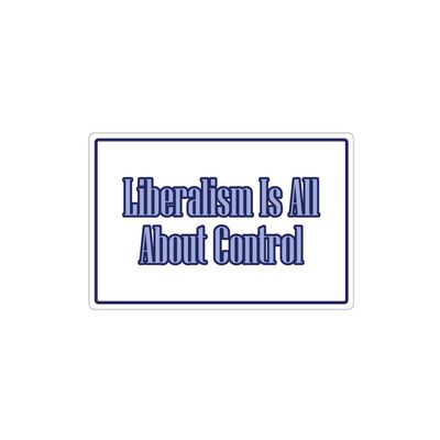 Anti Liberal, Support Ronald Reagan, Pro Limited Government Liberalism is All About Control Die Cut 3M Vinyl Decal Bumper Sticker 4x6 inches (Pack of 3)