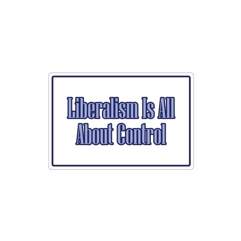 Anti Liberal, Support Ronald Reagan, Pro Limited Government Liberalism is All About Control Die Cut 3M Vinyl Decal Bumper Sticker 4x6 inches (Pack of 3)