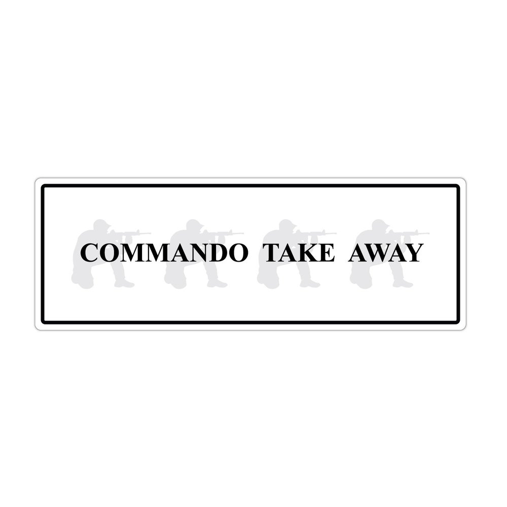 Commando Take Away - Air Support Air Craft - Die Cut 3M Vinyl Decal Bumper Sticker 3x8 inches (Pack of 10)