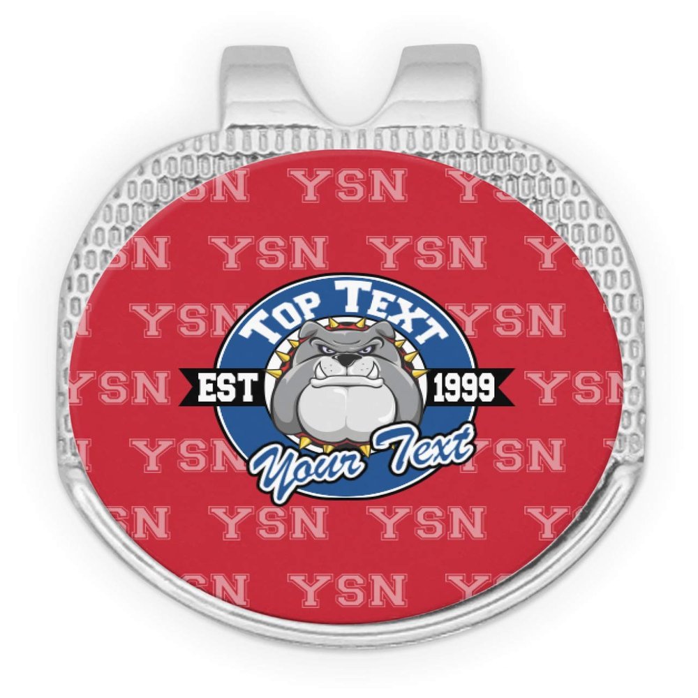 YouCustomizeIt Personalized School Mascot Golf Ball Marker - Hat Clip - Silver