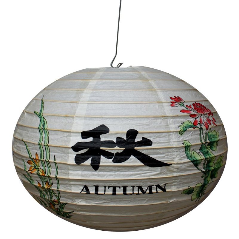 Asian Paper Lantern with The Four Seasons and Their Asian Characters