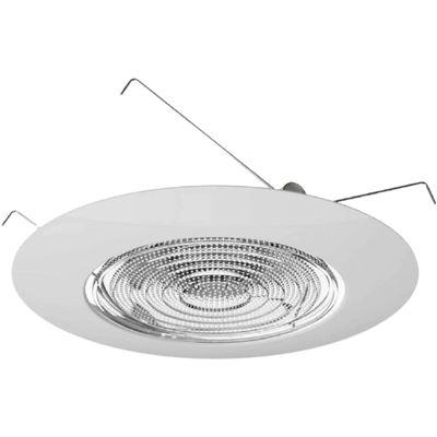 6" Inch Fresnel Glass Lens with White Plastic Shower Trim - 60 Watt Max. - for Wet Locations - Shower Glass Can Light Trim - Ul Listed