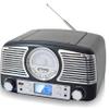 TechPlay QT62BT Black, Retro Design Compact Stereo CD, with AM/FM Rotary knob, Wireless Bluetooth Reception, and USB Port. with AUX in and Headphone Jack (Black) view 1