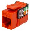CAT6 RJ45 Keystone Jack, V-Max Series - Orange Color - (50 pack) view 1