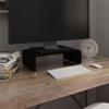 vidaXL Glass TV Stand - Black - Modern Multimedia Unit & Monitor Riser - Desktop, Laptop, Television, Receiver, Consoles - Tempered Glass for Safety & Durability - 15.7"x9.8"x4.3" view 2