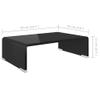 vidaXL Glass TV Stand - Black - Modern Multimedia Unit & Monitor Riser - Desktop, Laptop, Television, Receiver, Consoles - Tempered Glass for Safety & Durability - 15.7"x9.8"x4.3" view 3