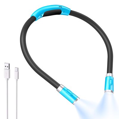 LUXJET Neck Reading Light & Book Light for Reading in Bed - Hands Free, 6 Brightness Levels, 360 Flexible Arms, 80-Hour Rechargeable - Reading, Knitting, Camping, Repairing - Gifts for Book Lovers