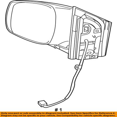 Mopar 1JG681WLAJ Door Mirror (Right) Chrysler Town and Country Dodge Grand Caravan